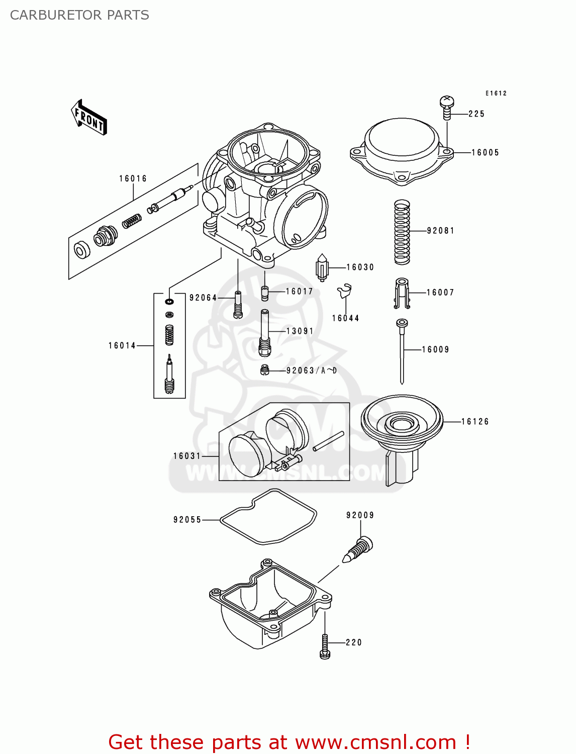 CARBURETOR PARTS EX500D5 GPZ500S 1998 UNITED KINGDOM