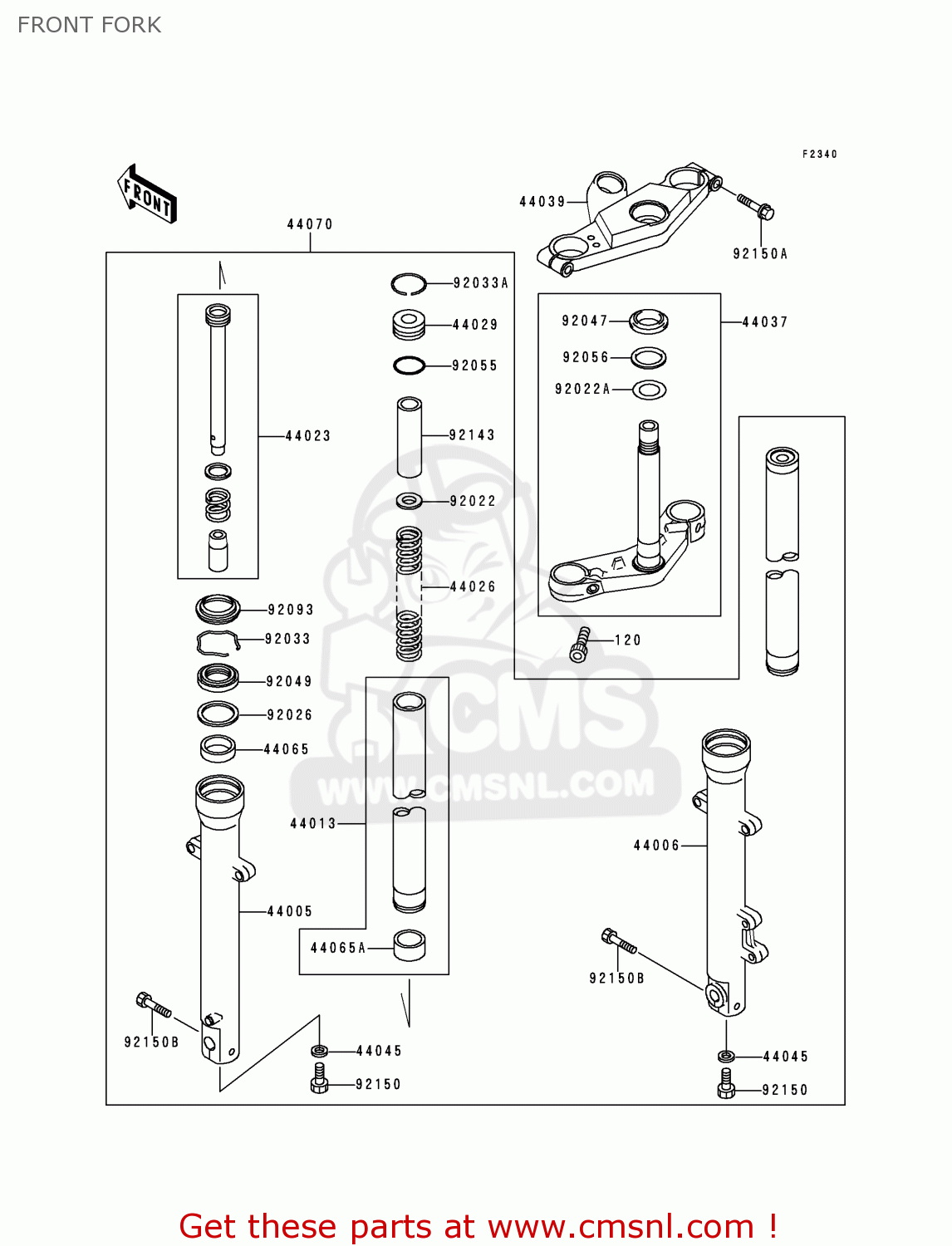 FRONT FORK EX500D5 GPZ500S 1998 UNITED KINGDOM