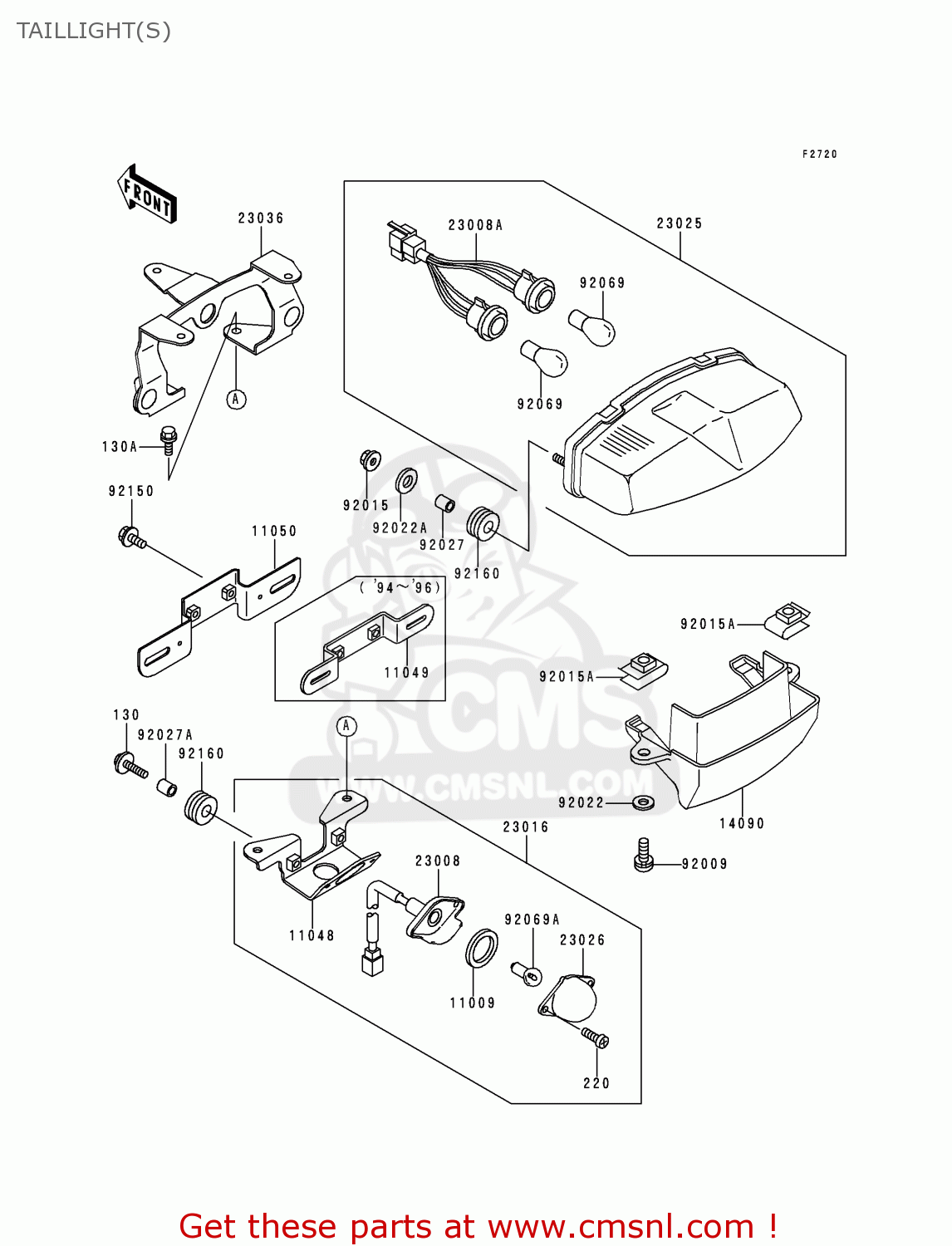 TAILLIGHT(S) EX500D5 GPZ500S 1998 UNITED KINGDOM