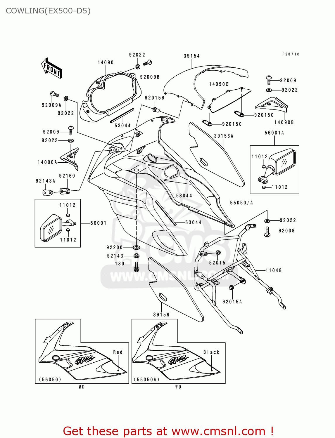 COWLING(EX500-D5) EX500D5 GPZ500S 1998 UNITED KINGDOM