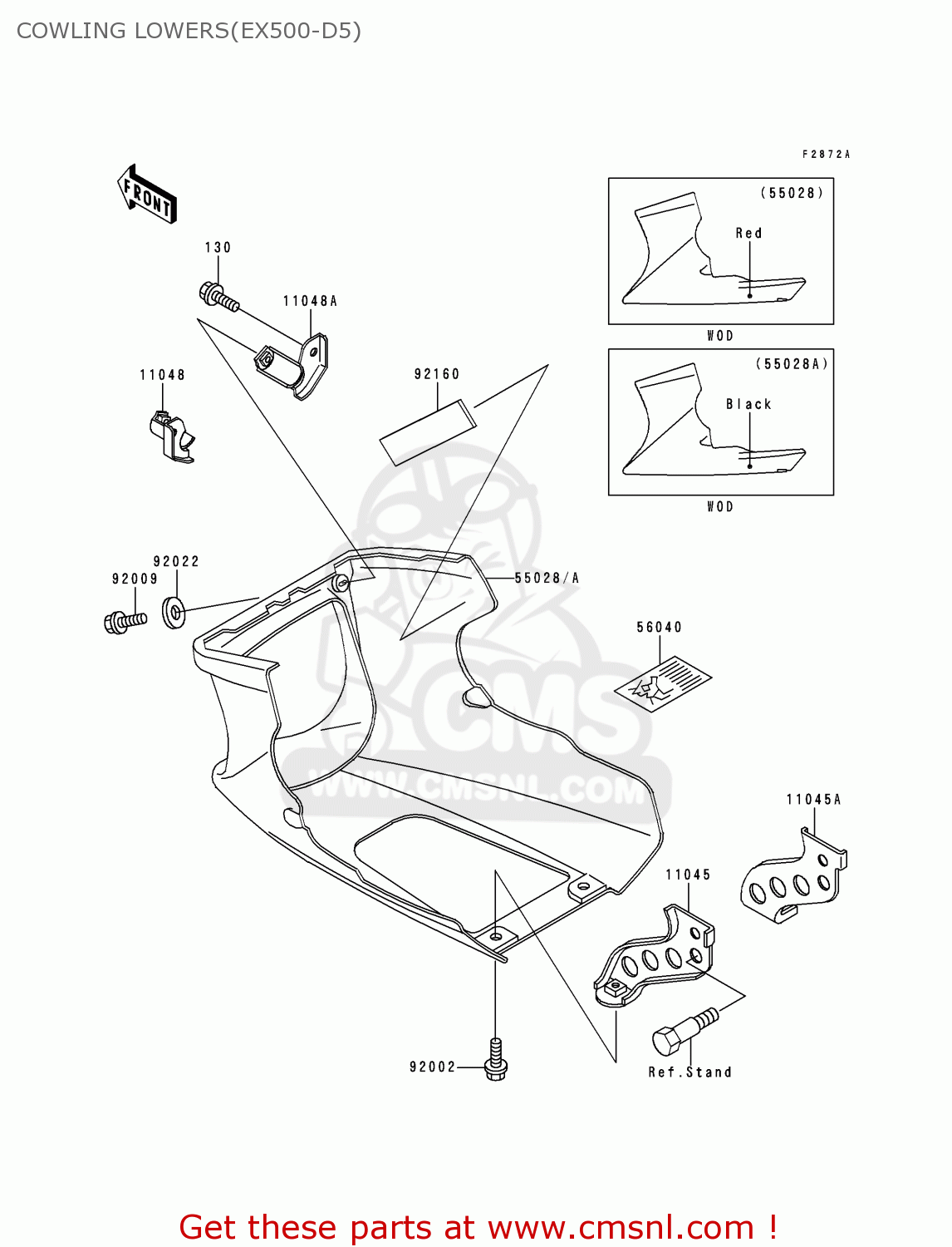 COWLING LOWERS(EX500-D5) EX500D5 GPZ500S 1998 UNITED KINGDOM
