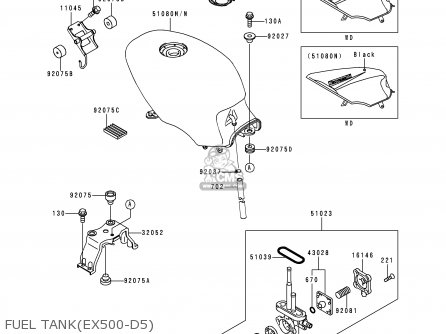 FUEL TANK(EX500-D5) - EX500D5 GPZ500S 1998 UNITED KINGDOM