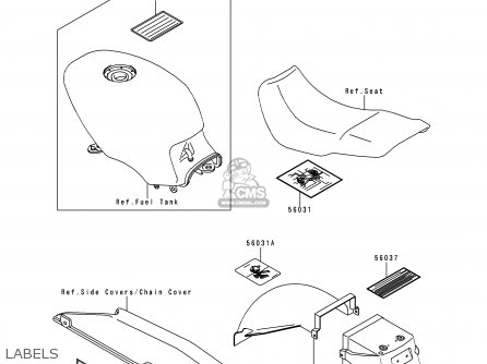 LABELS - EX500D5 GPZ500S 1998 UNITED KINGDOM