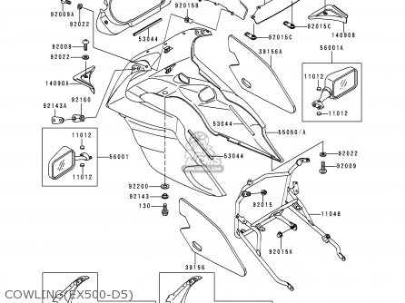 COWLING(EX500-D5) - EX500D5 GPZ500S 1998 UNITED KINGDOM