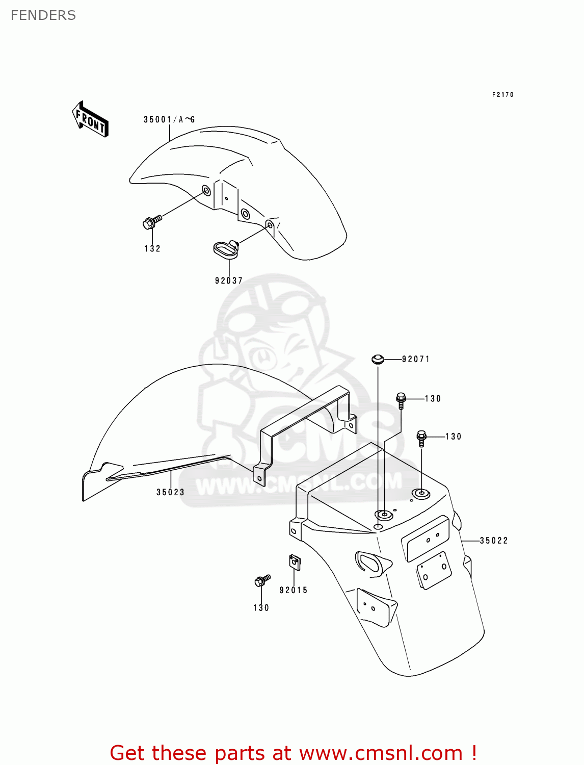 FENDERS EX500D5 NINJA 500 1998 USA CALIFORNIA CANADA