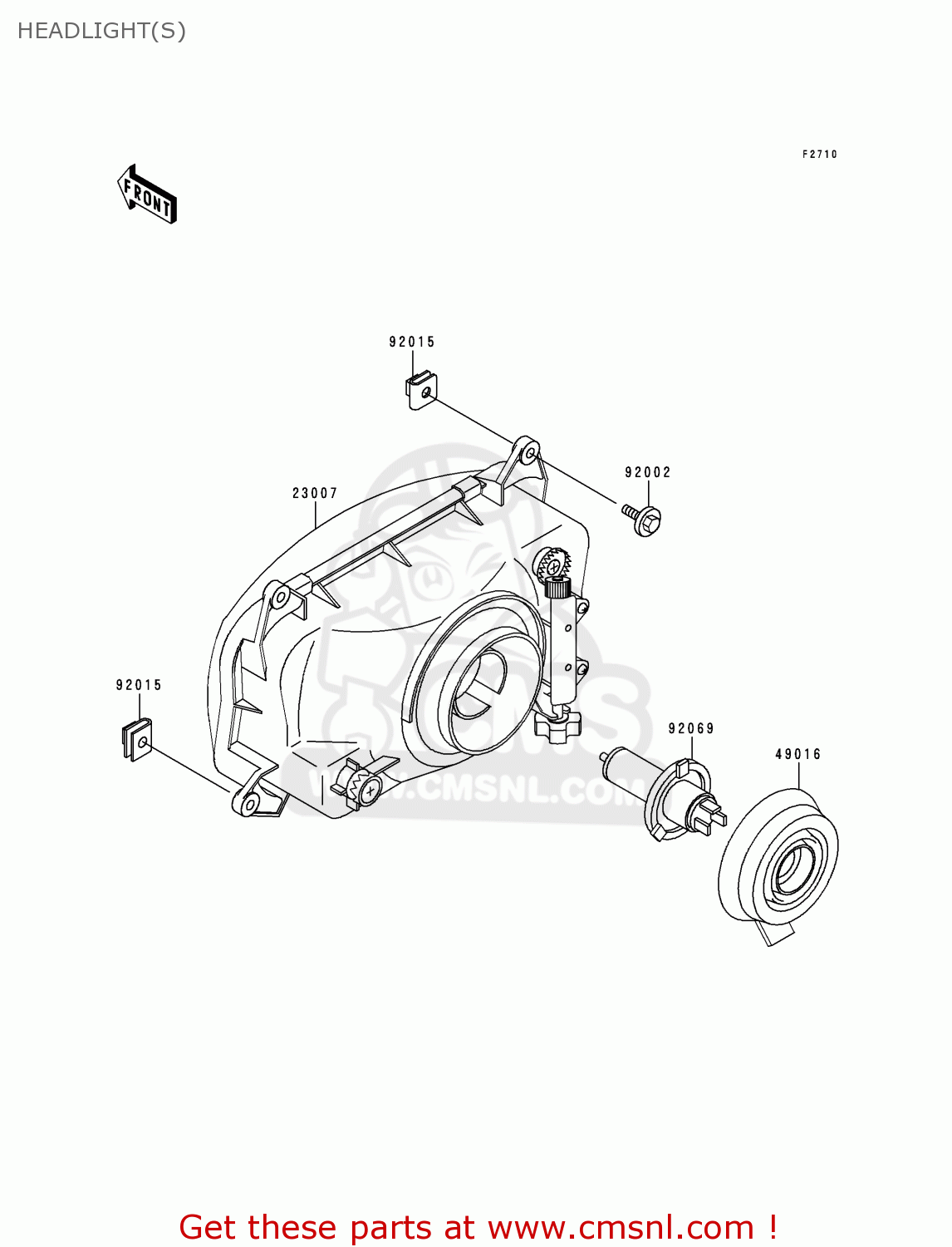 HEADLIGHT(S) EX500D5 NINJA 500 1998 USA CALIFORNIA CANADA