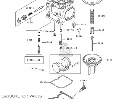 CARBURETOR PARTS - EX500D5 NINJA 500 1998 USA CALIFORNIA CANADA