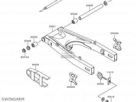 SWINGARM - EX500D5 NINJA 500 1998 USA CALIFORNIA CANADA