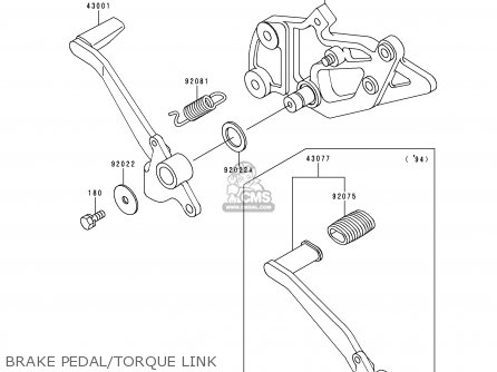 BRAKE PEDAL/TORQUE LINK - EX500D5 NINJA 500 1998 USA CALIFORNIA CANADA