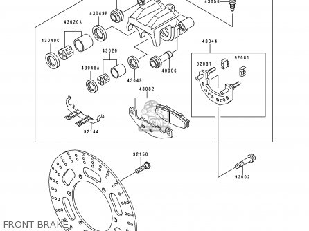 FRONT BRAKE - EX500D5 NINJA 500 1998 USA CALIFORNIA CANADA