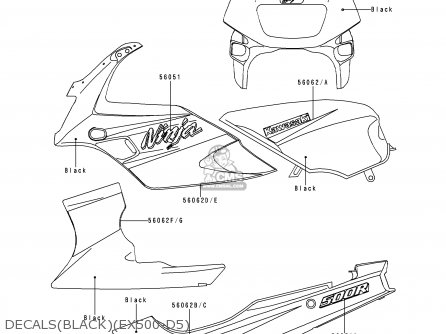 DECALS(BLACK)(EX500-D5) - EX500D5 NINJA 500 1998 USA CALIFORNIA CANADA