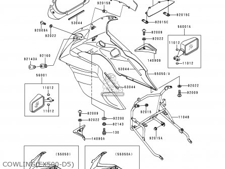 COWLING(EX500-D5) - EX500D5 NINJA 500 1998 USA CALIFORNIA CANADA
