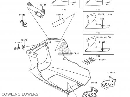 COWLING LOWERS - EX500D5 NINJA 500 1998 USA CALIFORNIA CANADA