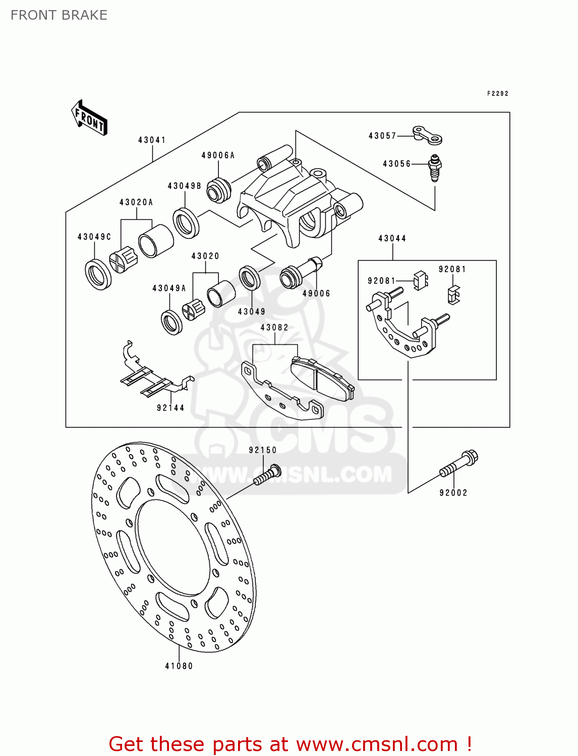 FRONT BRAKE EX500D6 GPZ500S 1999 UNITED KINGDOM