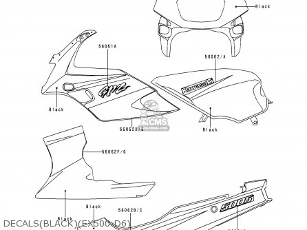 DECALS(BLACK)(EX500-D6) - EX500D6 GPZ500S 1999 UNITED KINGDOM