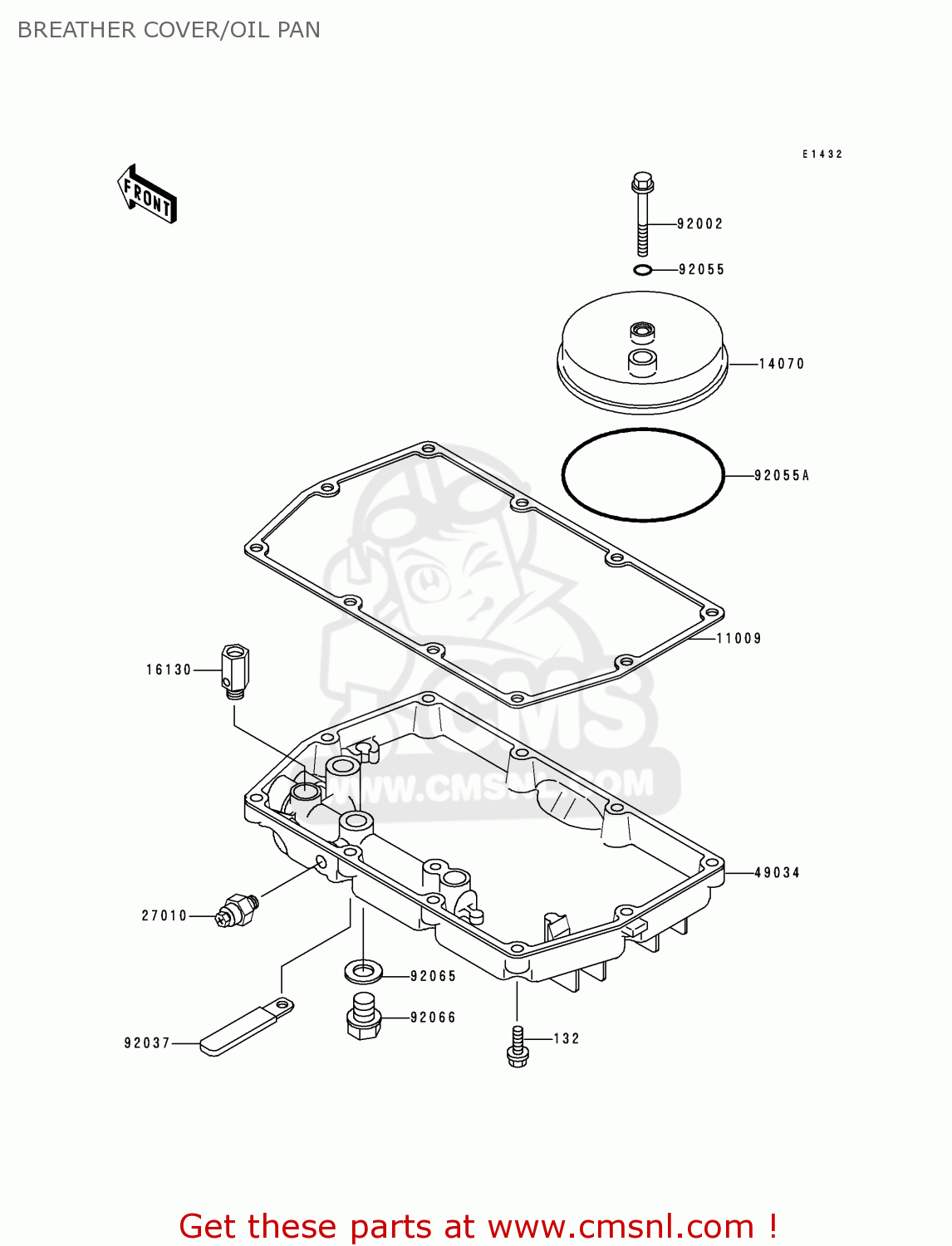 BREATHER COVER/OIL PAN EX500D6 NINJA 500 1999 USA CALIFORNIA CANADA