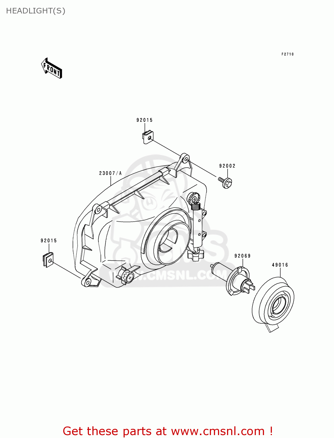 HEADLIGHT(S) EX500D6 NINJA 500 1999 USA CALIFORNIA CANADA