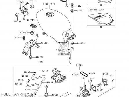 FUEL TANK(1/5) - EX500D6 NINJA 500 1999 USA CALIFORNIA CANADA