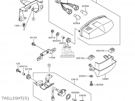 TAILLIGHT(S) - EX500D6 NINJA 500 1999 USA CALIFORNIA CANADA
