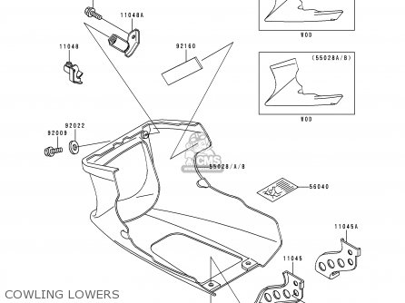 COWLING LOWERS - EX500D6 NINJA 500 1999 USA CALIFORNIA CANADA