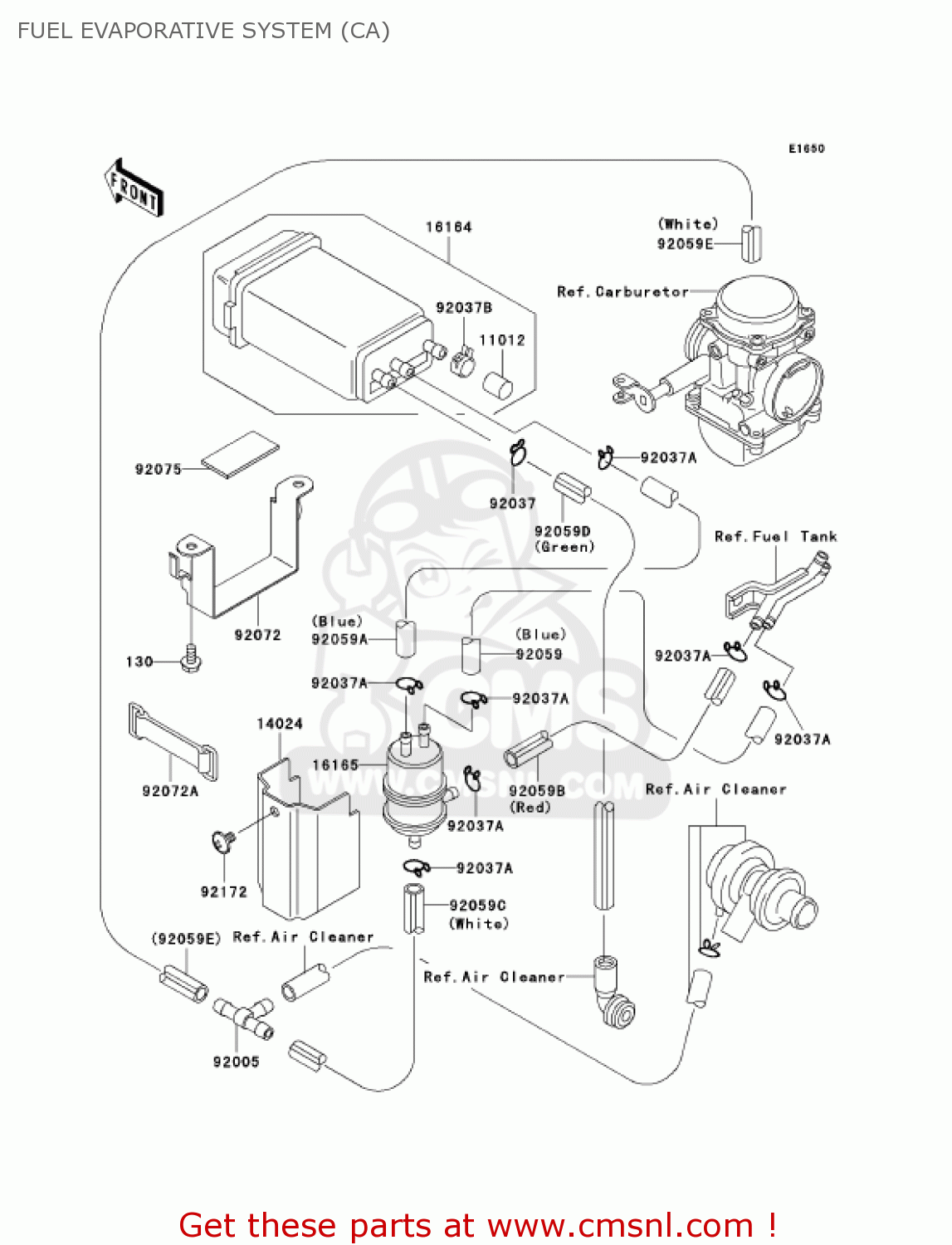 FUEL EVAPORATIVE SYSTEM (CA) EX500D6F NINJA 500R 2006 USA CALIFORNIA CANADA