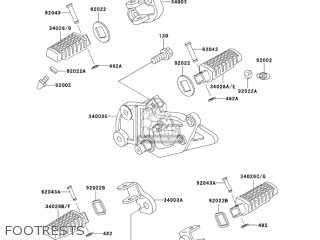 FOOTRESTS - EX500D6F NINJA 500R 2006 USA CALIFORNIA CANADA