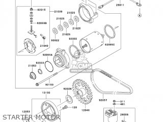 STARTER MOTOR - EX500D6F NINJA 500R 2006 USA CALIFORNIA CANADA
