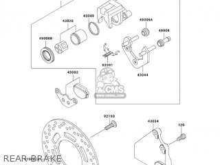 REAR BRAKE - EX500D6F NINJA 500R 2006 USA CALIFORNIA CANADA