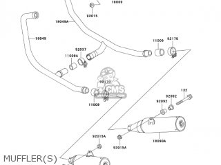 MUFFLER(S) - EX500D6F NINJA 500R 2006 USA CALIFORNIA CANADA