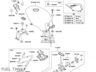 FUEL TANK - EX500D6F NINJA 500R 2006 USA CALIFORNIA CANADA
