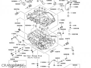 CRANKCASE - EX500D6F NINJA 500R 2006 USA CALIFORNIA CANADA