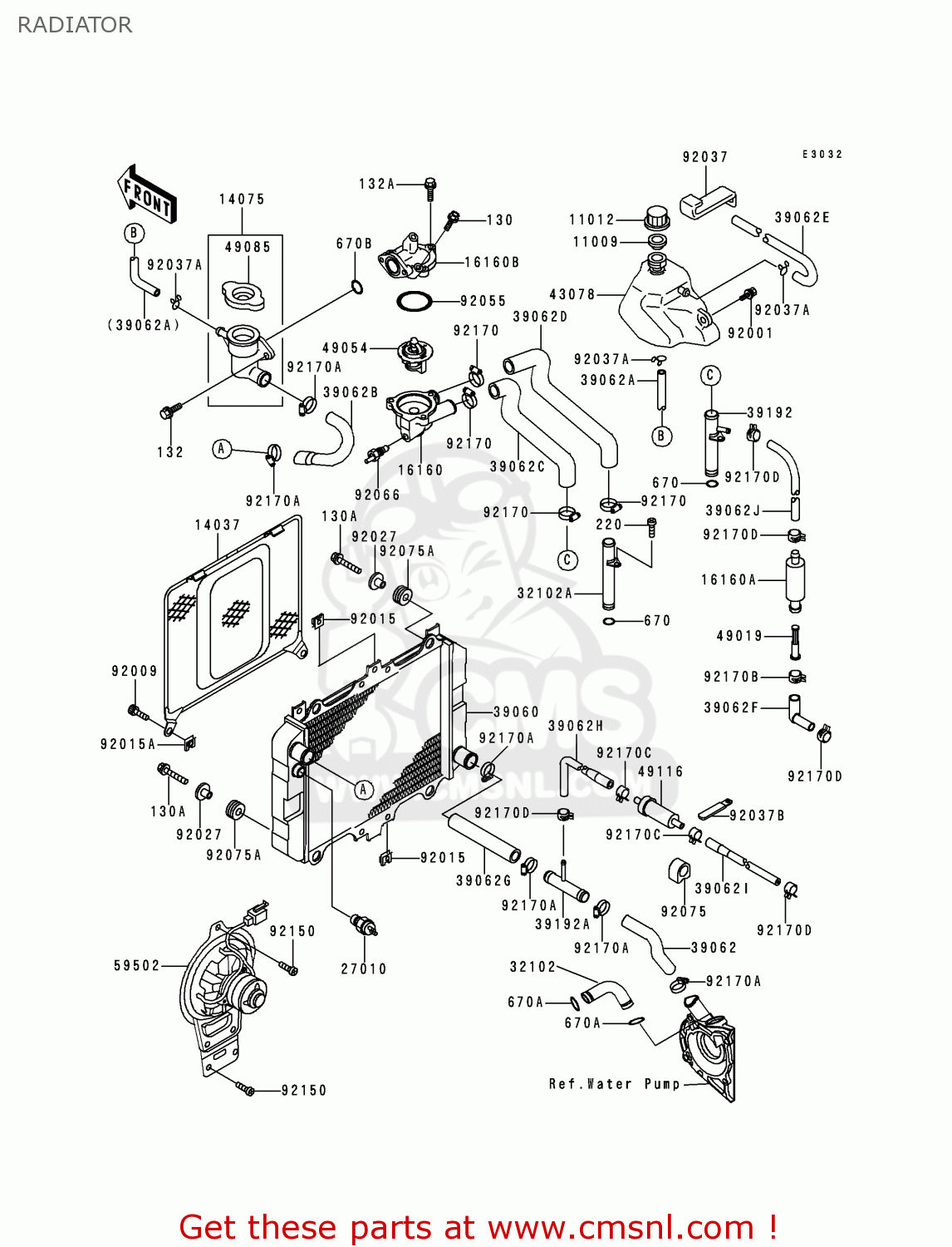 RADIATOR EX500D7 GPZ500S 2000 UNITED KINGDOM