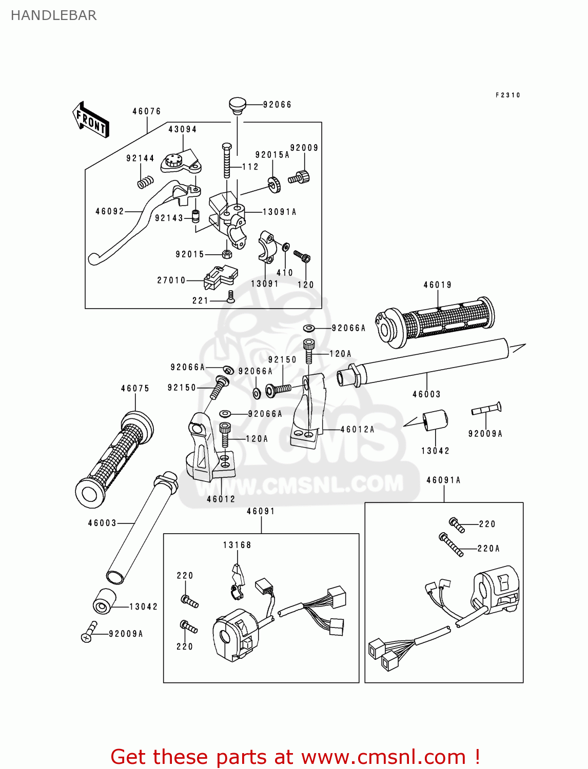 HANDLEBAR EX500D7 GPZ500S 2000 UNITED KINGDOM