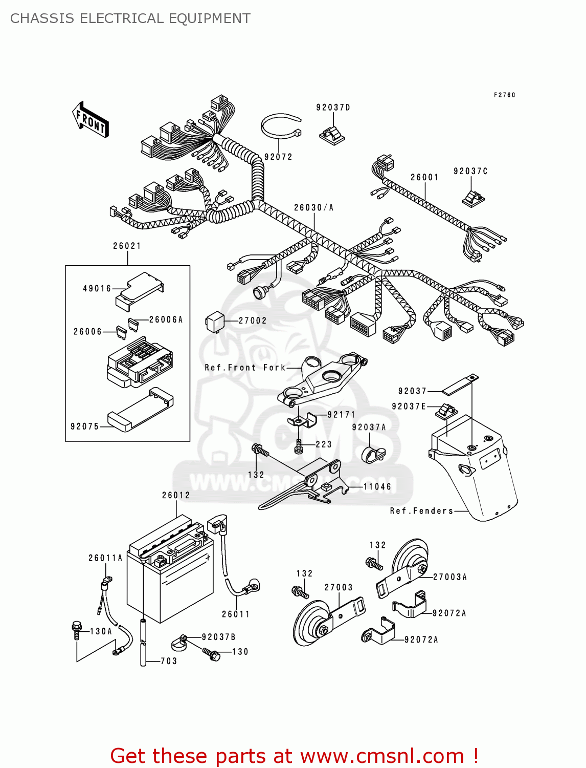 CHASSIS ELECTRICAL EQUIPMENT EX500D7 GPZ500S 2000 UNITED KINGDOM