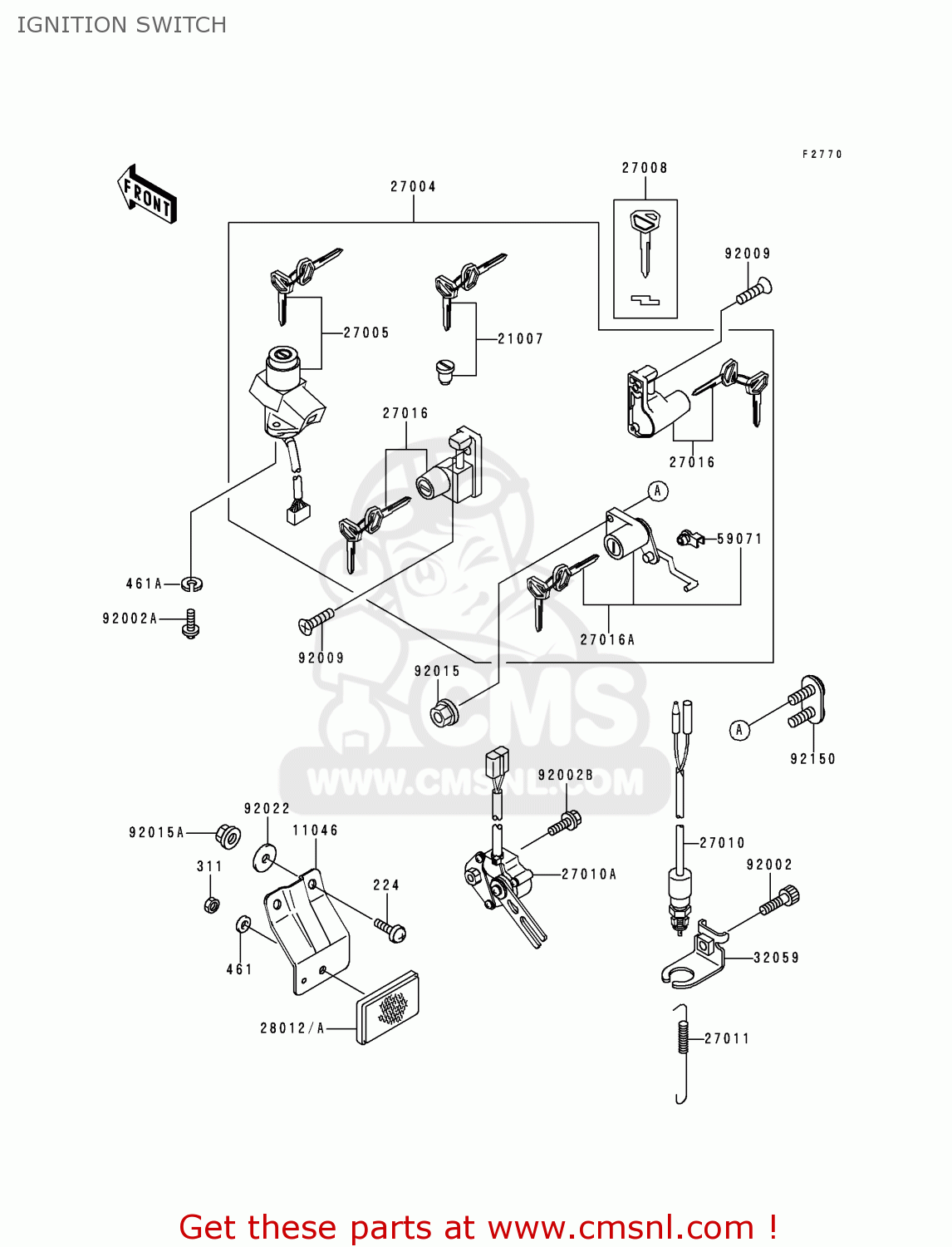 IGNITION SWITCH EX500D7 GPZ500S 2000 UNITED KINGDOM
