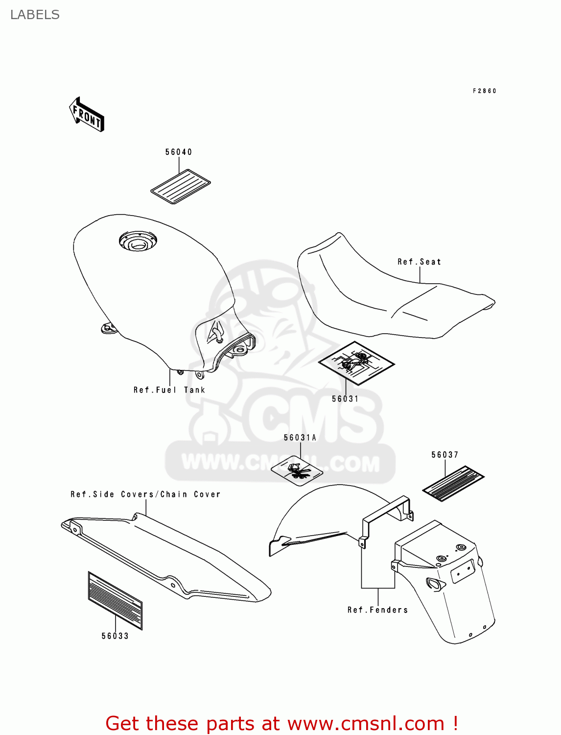 LABELS EX500D7 GPZ500S 2000 UNITED KINGDOM