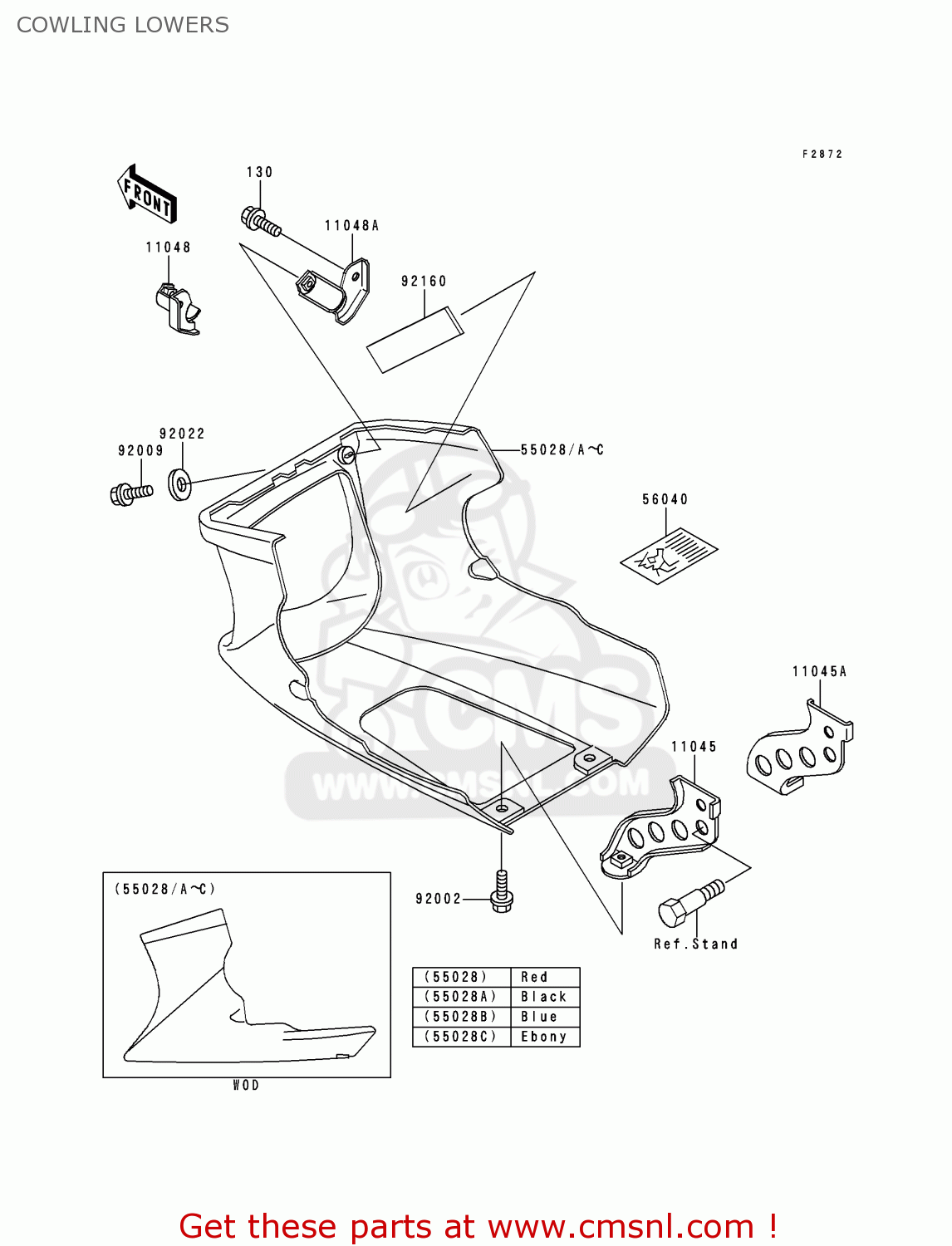 COWLING LOWERS EX500D7 GPZ500S 2000 UNITED KINGDOM