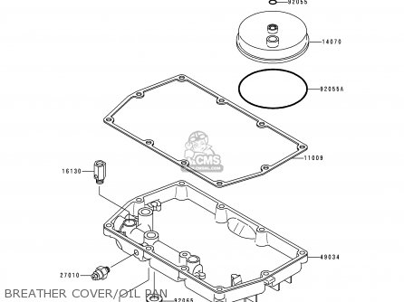 BREATHER COVER/OIL PAN - EX500D7 GPZ500S 2000 UNITED KINGDOM