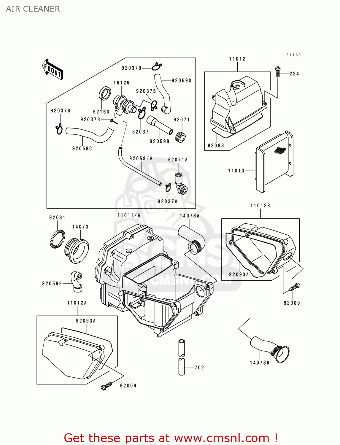 AIR CLEANER EX500D7 NINJA 500 2000 USA CALIFORNIA CANADA