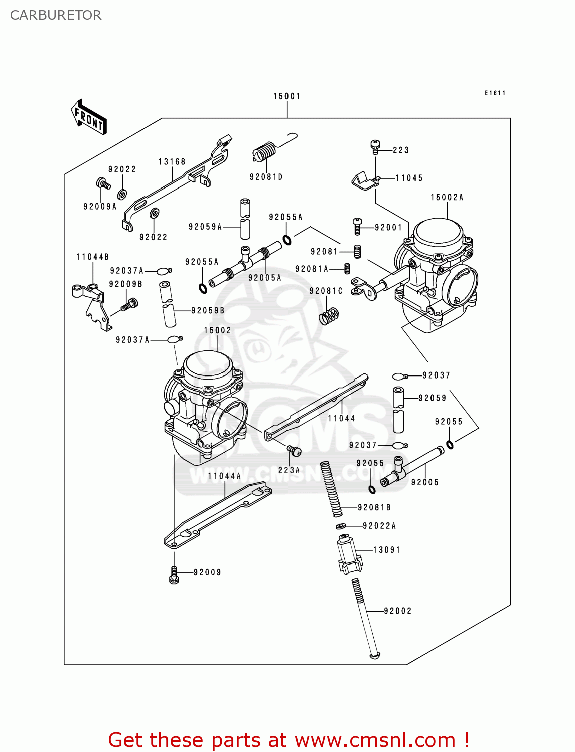 CARBURETOR EX500D7 NINJA 500 2000 USA CALIFORNIA CANADA
