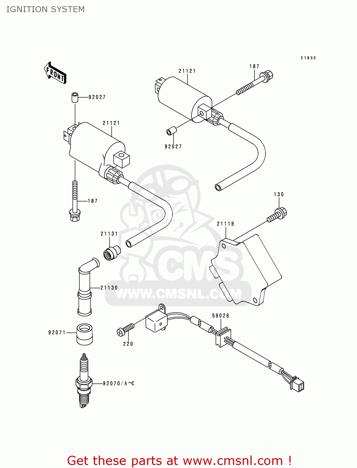 IGNITION SYSTEM EX500D7 NINJA 500 2000 USA CALIFORNIA CANADA