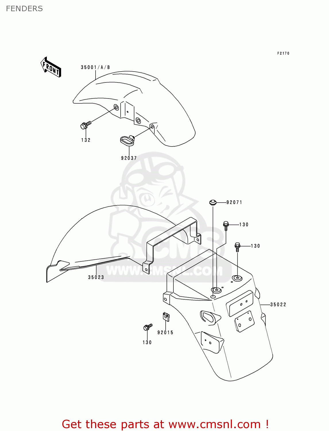 FENDERS EX500D7 NINJA 500 2000 USA CALIFORNIA CANADA