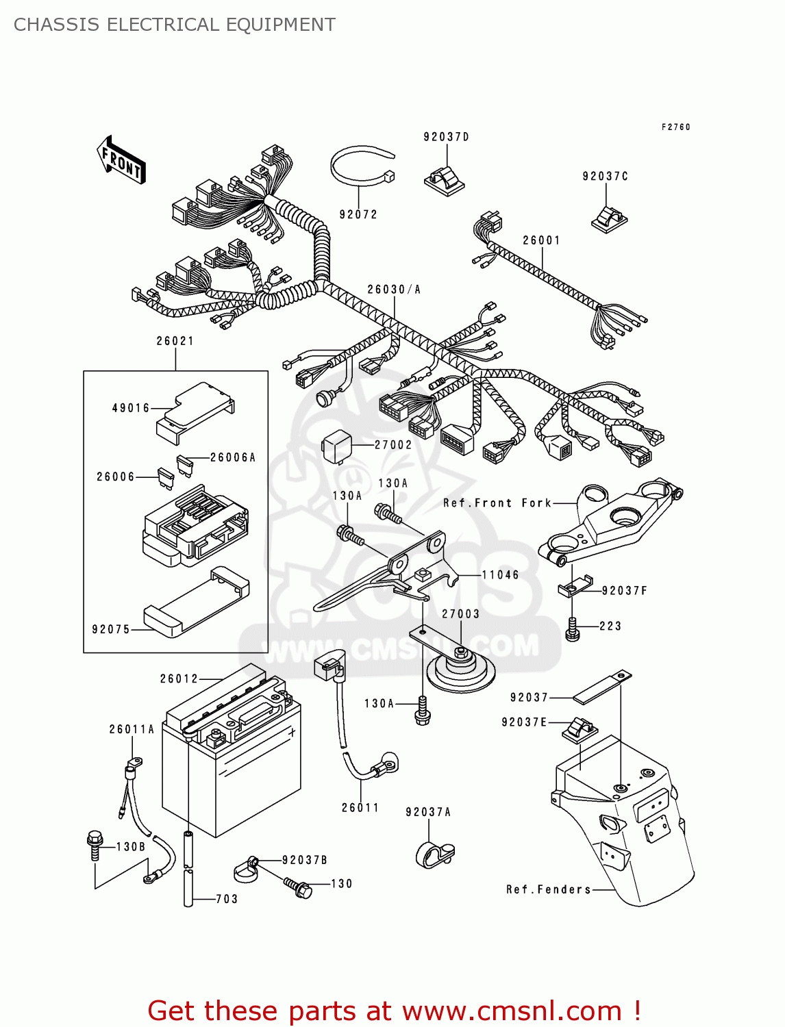 CHASSIS ELECTRICAL EQUIPMENT EX500D7 NINJA 500 2000 USA CALIFORNIA CANADA