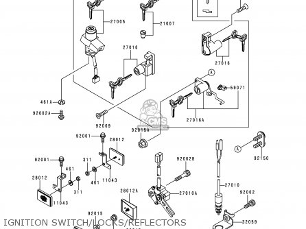 IGNITION SWITCH/LOCKS/REFLECTORS - EX500D7 NINJA 500 2000 USA CALIFORNIA CANADA