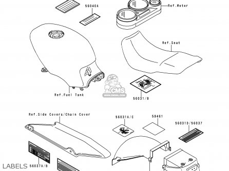 LABELS - EX500D7 NINJA 500 2000 USA CALIFORNIA CANADA