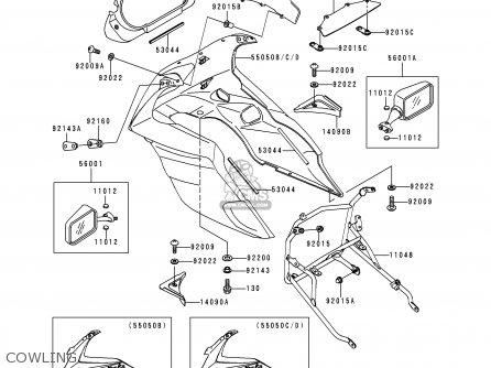 COWLING - EX500D7 NINJA 500 2000 USA CALIFORNIA CANADA
