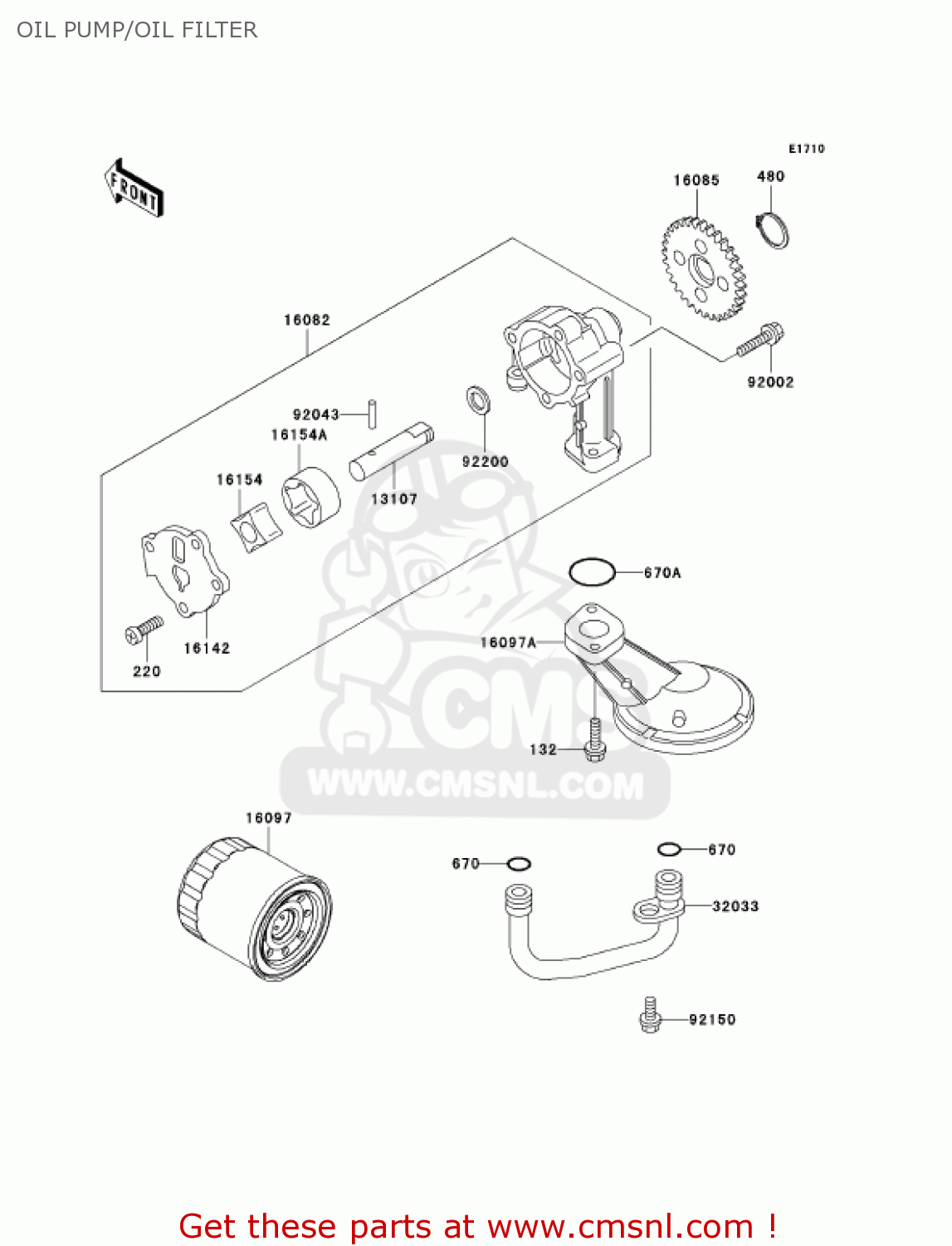 OIL PUMP/OIL FILTER EX500D7F NINJA 500R 2007 USA CALIFORNIA CANADA