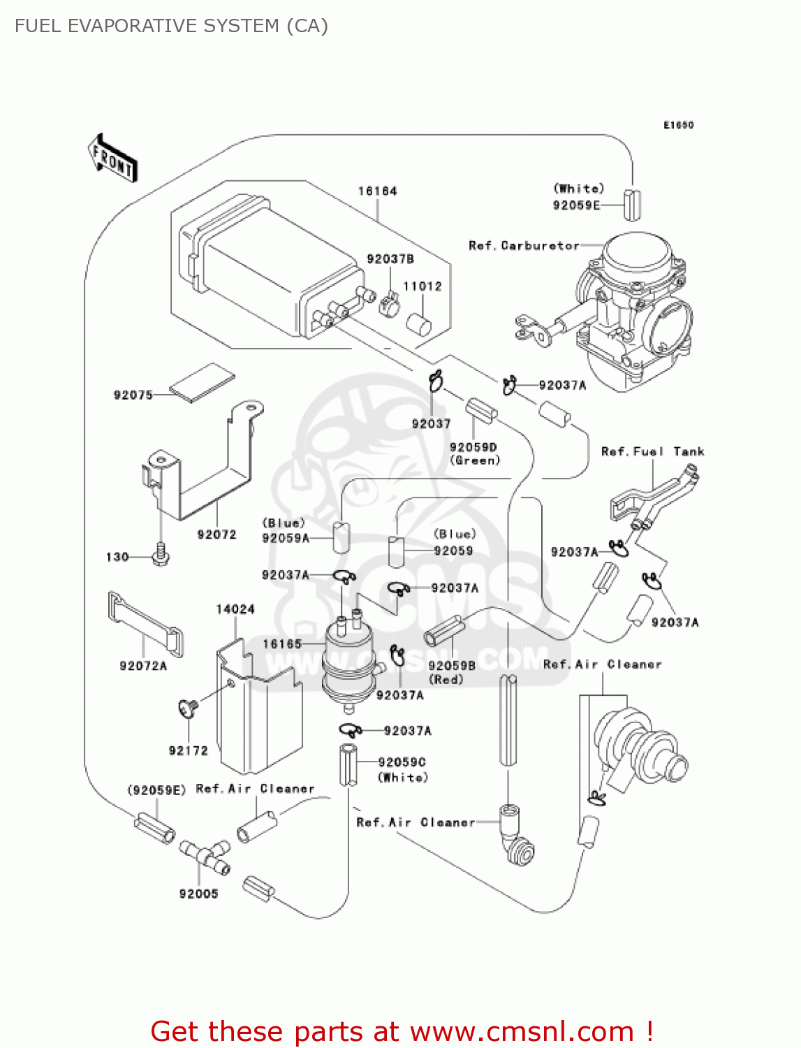 FUEL EVAPORATIVE SYSTEM (CA) EX500D7F NINJA 500R 2007 USA CALIFORNIA CANADA