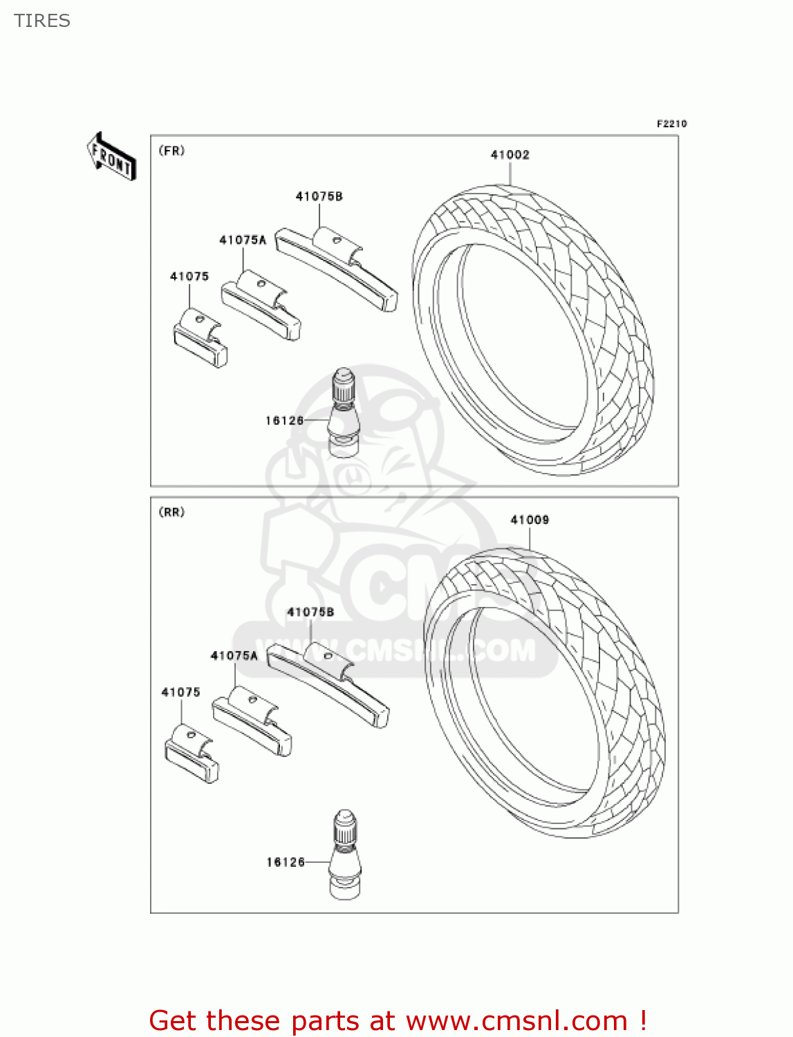 TIRES EX500D7F NINJA 500R 2007 USA CALIFORNIA CANADA