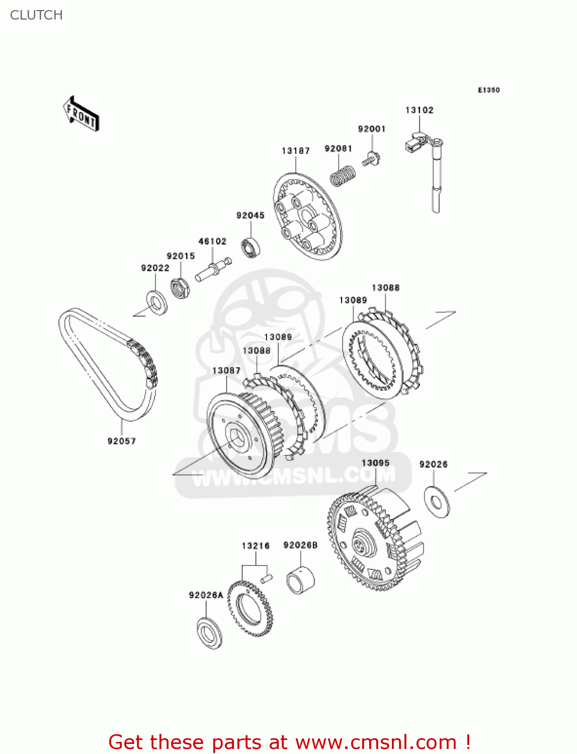 CLUTCH EX500D7F NINJA 500R 2007 USA CALIFORNIA CANADA